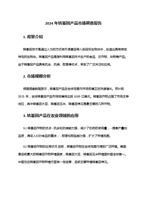 2024年转基因产品市场调查报告