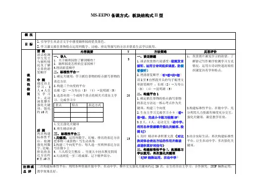 EEPO MS-EEPO备课方式：板块结构式II型 