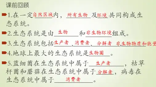 北师大版八年级下生物  第23章第3节生态系统的结构 和功能 