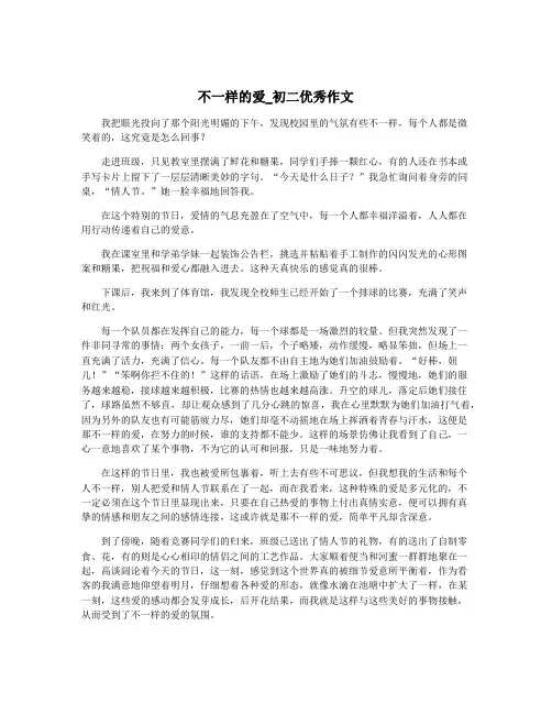 不一样的爱_初二优秀作文
