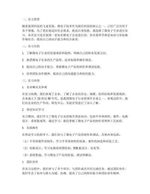 中职微电子实习报告