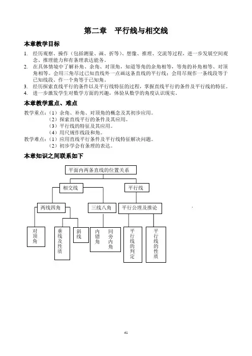 北师大版七年级数学下册第二章平行线与相交线
