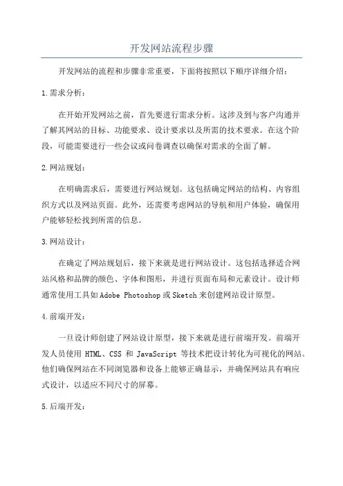 开发网站流程步骤