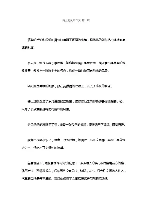 路上的风景作文(15篇)