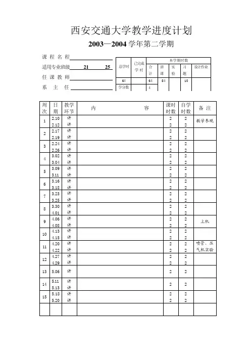 工程热力学第三版电子教案教学计划6