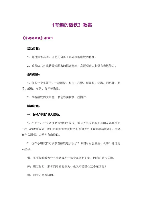 《有趣的磁铁》教案