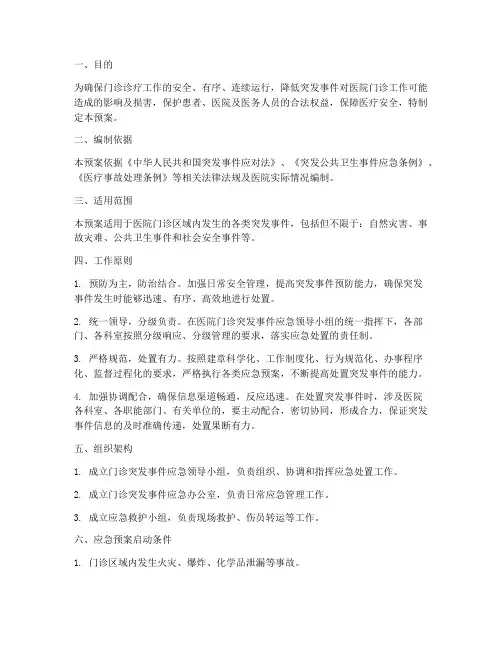 门诊突发事件应急预案