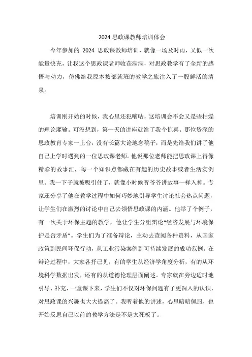 2024思政课教师培训体会