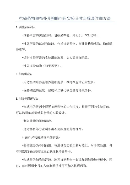 抗癌药物和拓扑异构酶作用实验具体步骤及详细方法