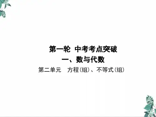 第二单元方程与不等式(新)中考数学第一轮中考考点复习公开课PPT4