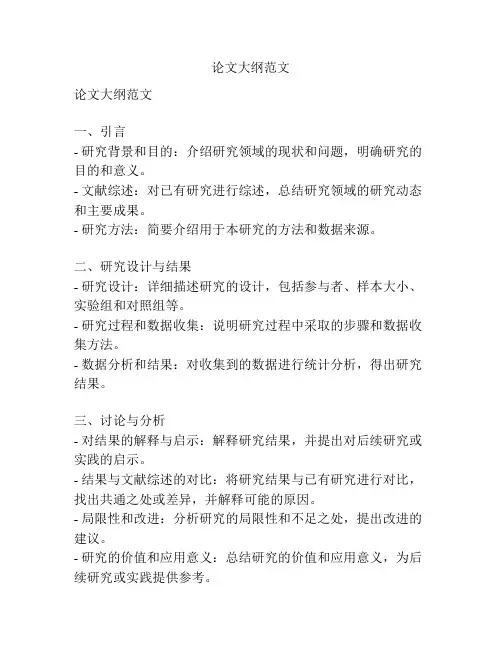 论文大纲范文