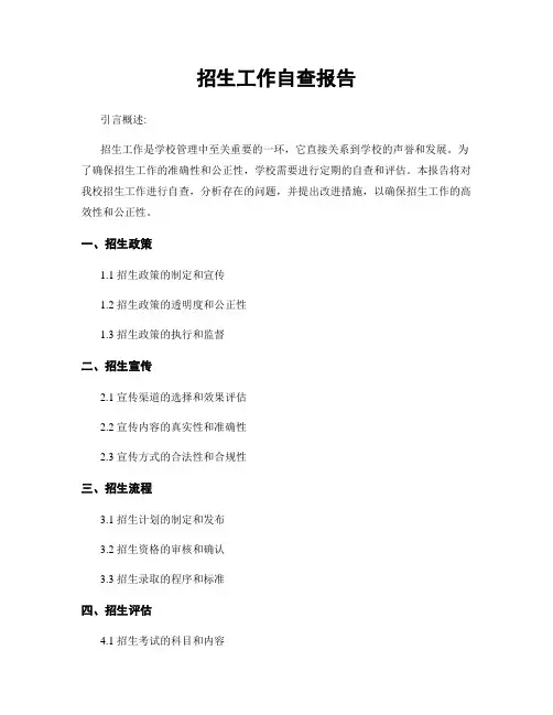 招生工作自查报告
