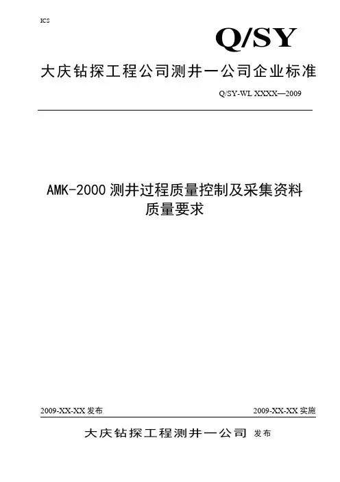 AMK2000测井过程质量控制