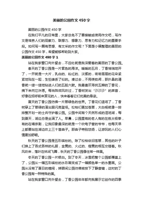美丽的公园作文450字