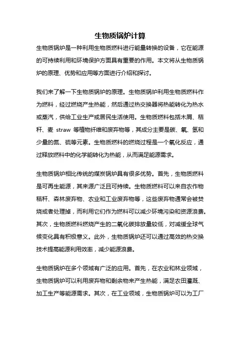 生物质锅炉计算