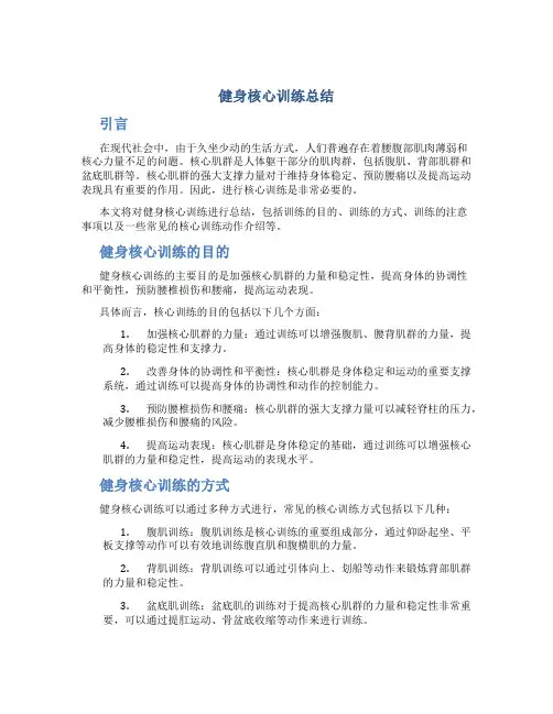 健身核心训练总结