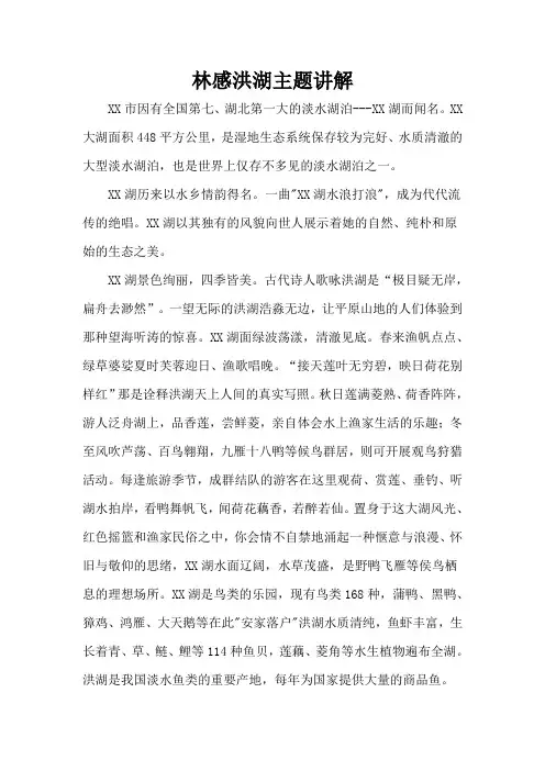 林感洪湖主题讲解