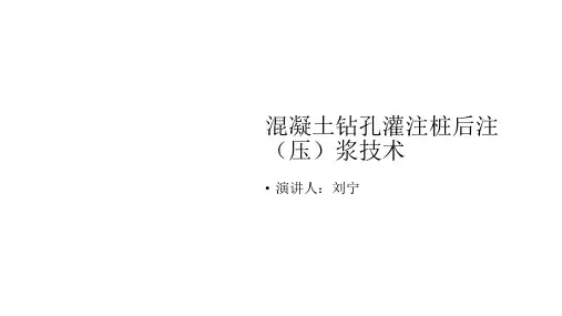 混凝土灌注桩后压浆技术