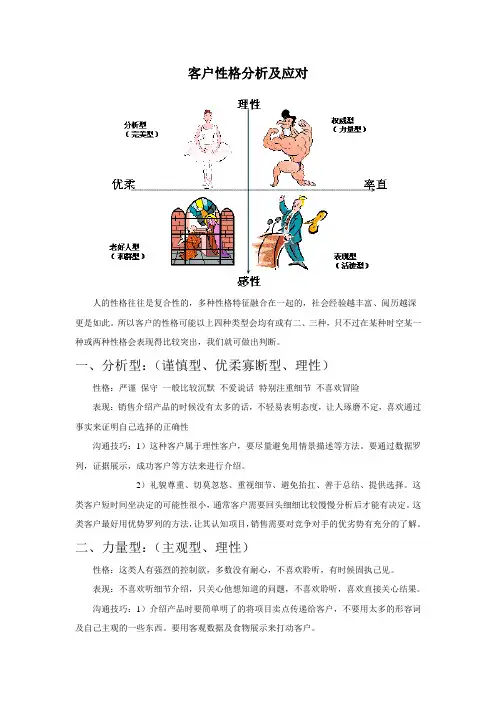 客户性格分析及应对