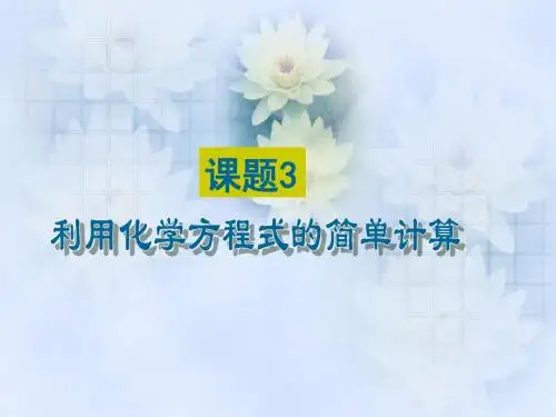 化学方程式的简单计算