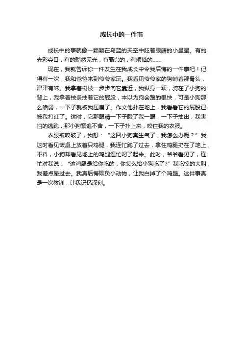 成长中的一件事