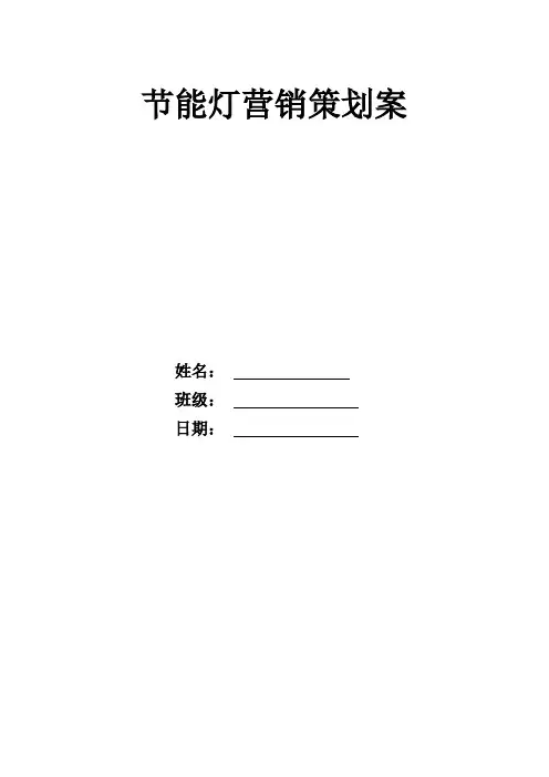 节能灯营销策划方案