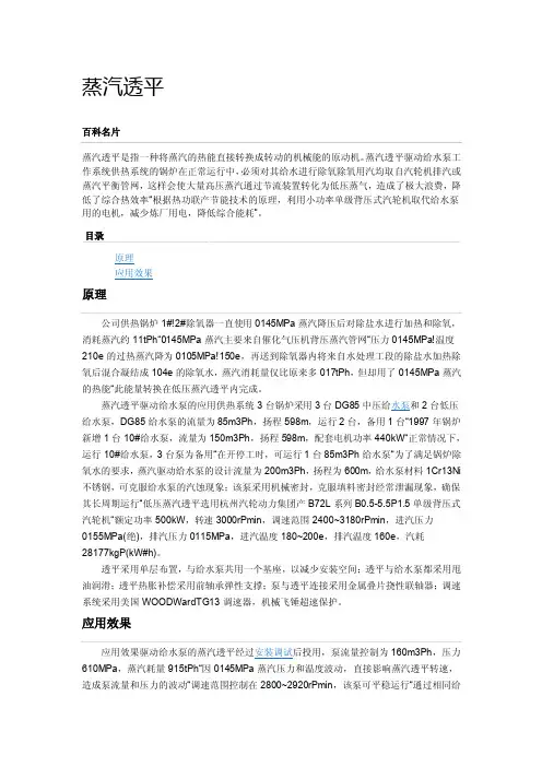 蒸汽透平-百度百科