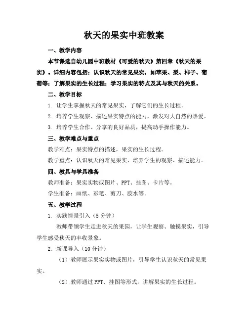 秋天的果实中班教案
