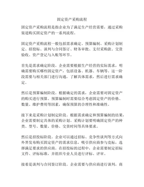 固定资产采购流程
