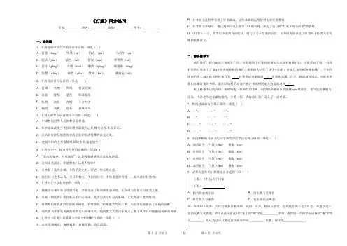 第4课《灯笼》同步练习+++2022-2023学年部编版语文八年级下册