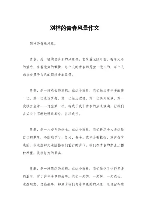 别样的青春风景作文 2