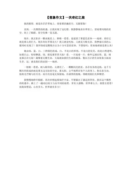 【想象作文】一次奇幻之旅