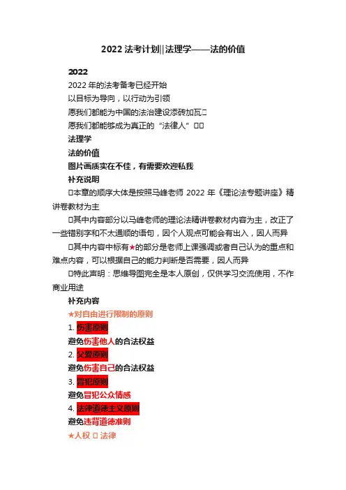 2022法考计划‖法理学——法的价值