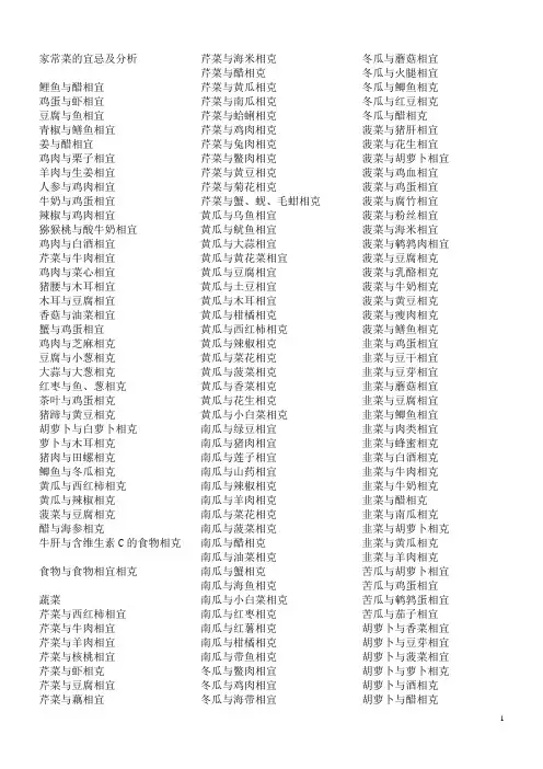食物相克相宜