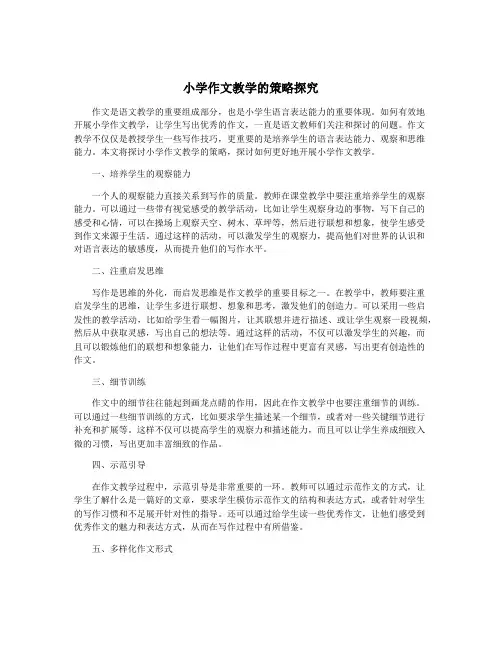 小学作文教学的策略探究