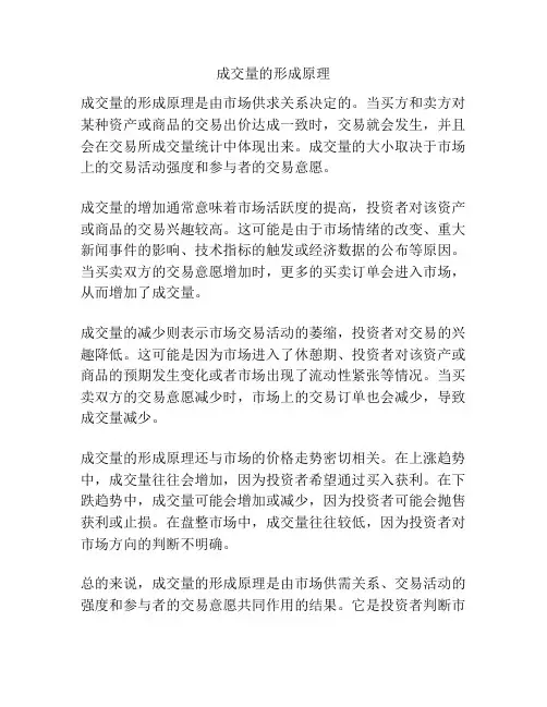 成交量的形成原理
