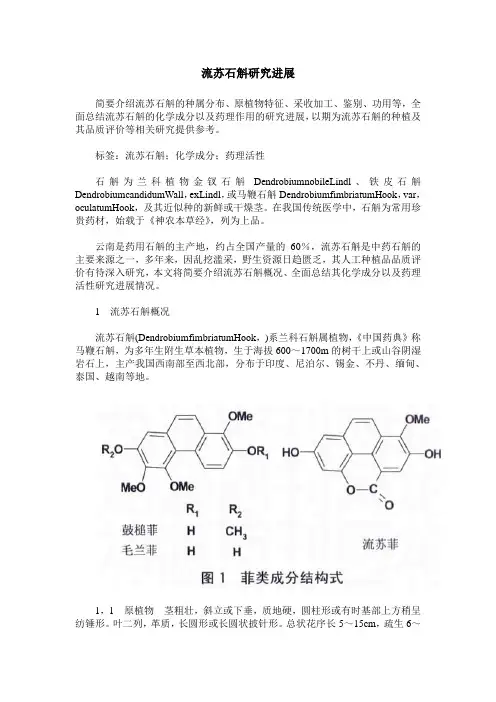 流苏石斛研究进展