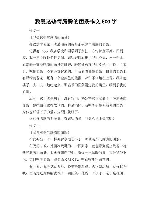 我爱这热情腾腾的面条作文500字