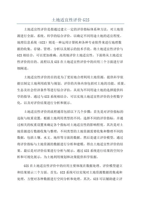 土地适宜性评价GIS