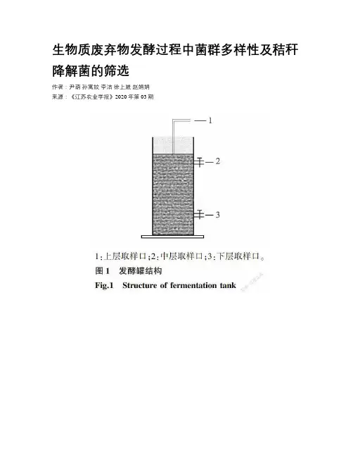 生物质废弃物发酵过程中菌群多样性及秸秆降解菌的筛选