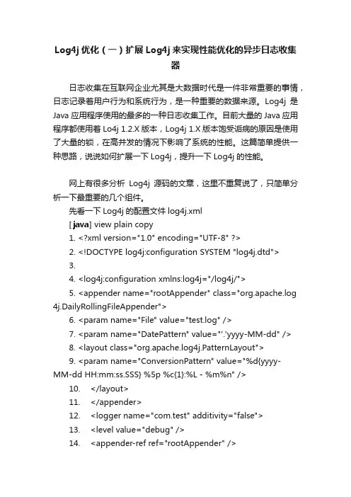 Log4j优化（一）扩展Log4j来实现性能优化的异步日志收集器