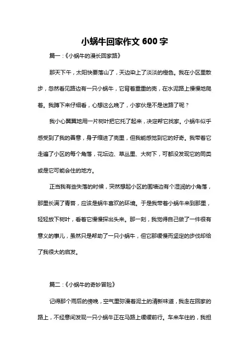 小蜗牛回家作文600字