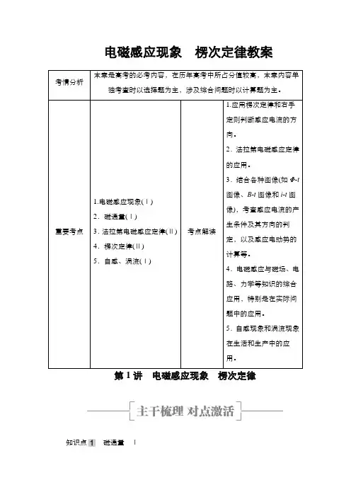 高三物理电磁感应现象楞次定律教案