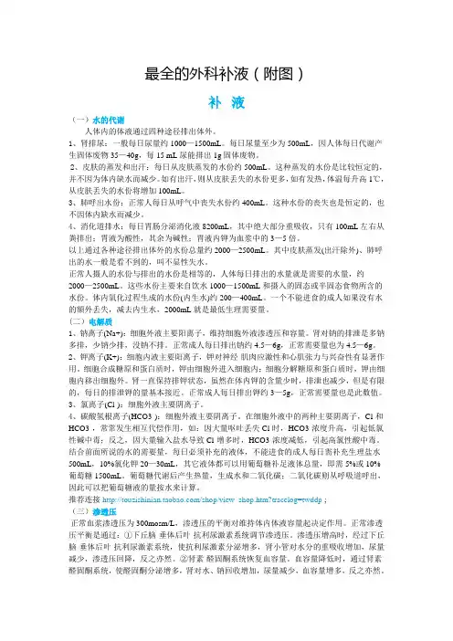 最全的外科补液(附图)