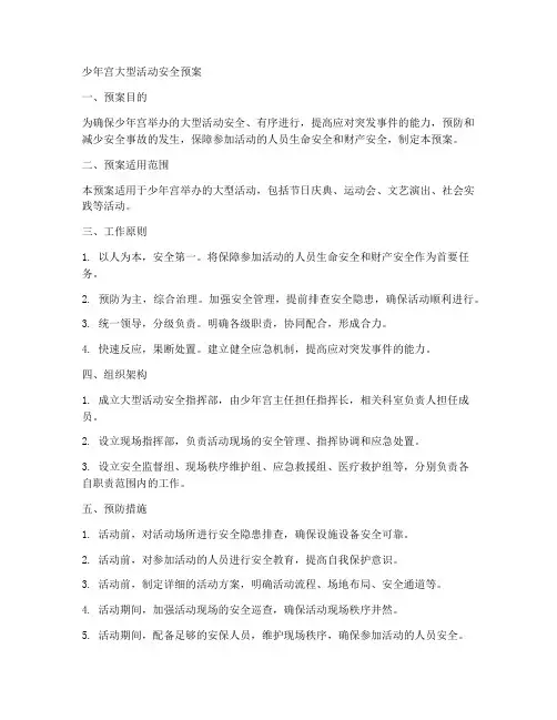少年宫大型活动安全预案