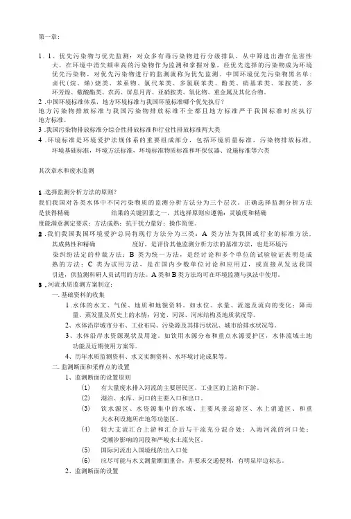 环境监测重点