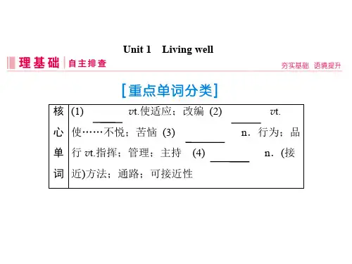 人教版高考英语一轮复习课件选修七Units1