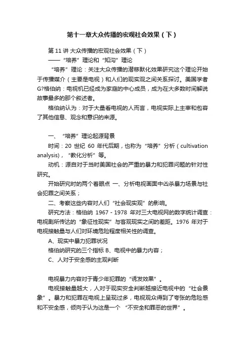 第十一章大众传播的宏观社会效果（下）