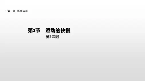 新人教版《运动的快慢》PPT完美版