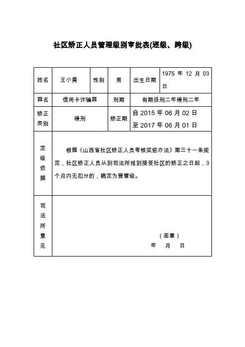 社区矫正档案表格